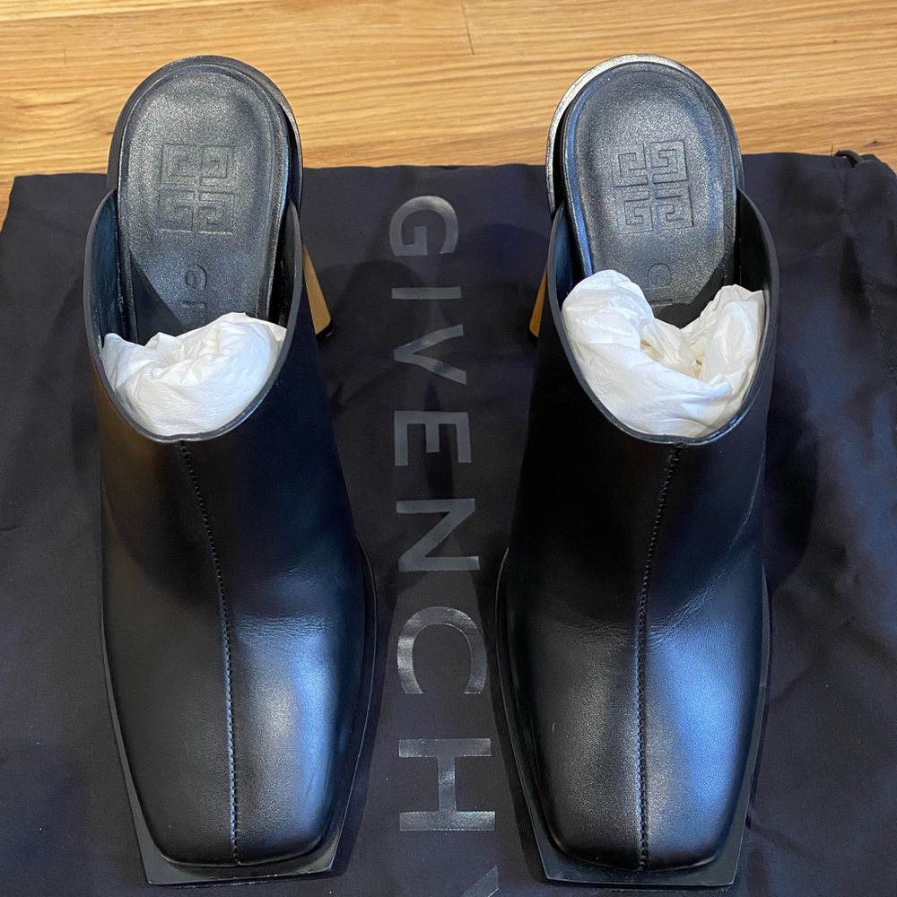 Givenchy black mule with two toned block heel